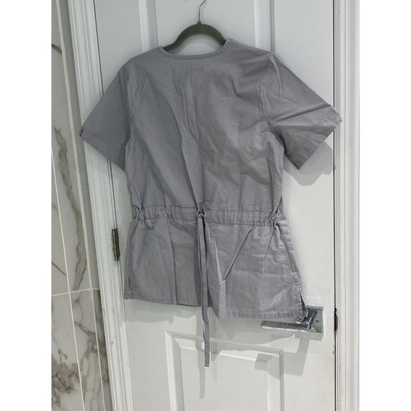Barco Uniforms Work Force Gray V Neck Scrub Top 2 Front Pockets Size Small. - Picture 7 of 12